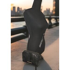 Cole Haan Black Pebble Leather Crossbody 8x6x3